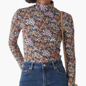 & Other Stories Floral Print Turtleneck Top